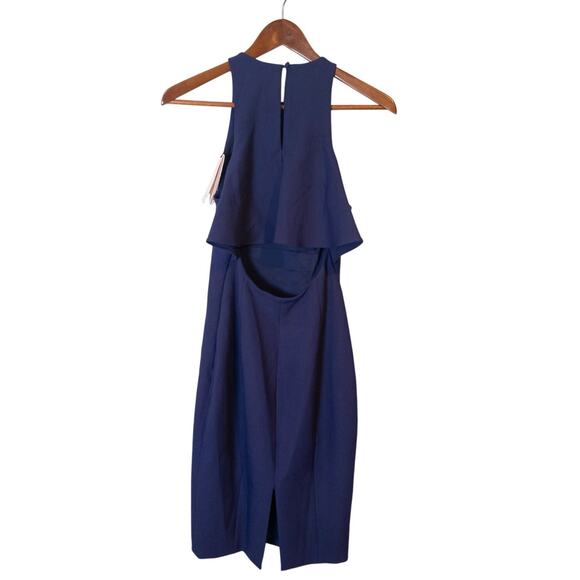 Cinq a Sept NWT Indigo Makenna Dress Keyhole Cutout Back Knee Length Dress 2 - Picture 4 of 9